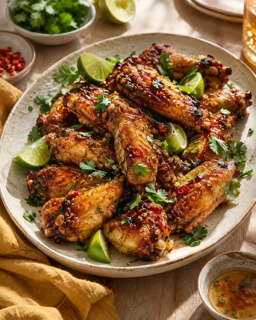 Thai-style chicken wings - AI-generated serving suggestion
